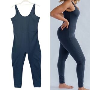 Girlfriend Collective Scoop Back Unitard Jumpsuit Midnight Blue Sz XL